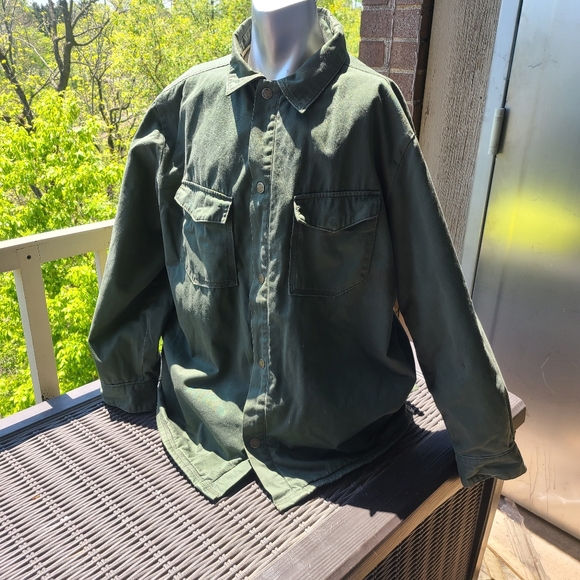 Woolrich Khaki Long Snap Button Jacket - Picture 3 of 8